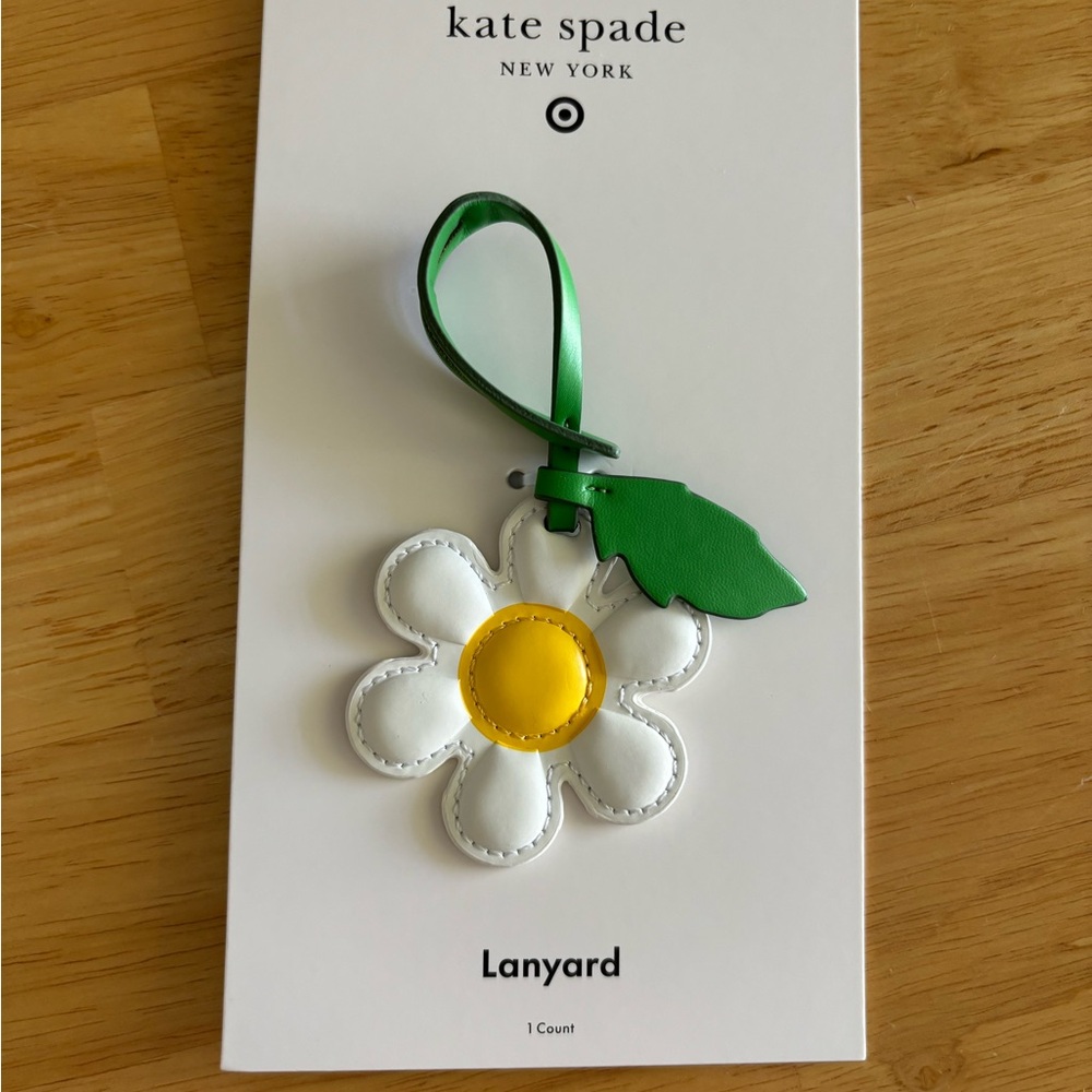 Kate Spade White and Yellow Daisy Lanyard